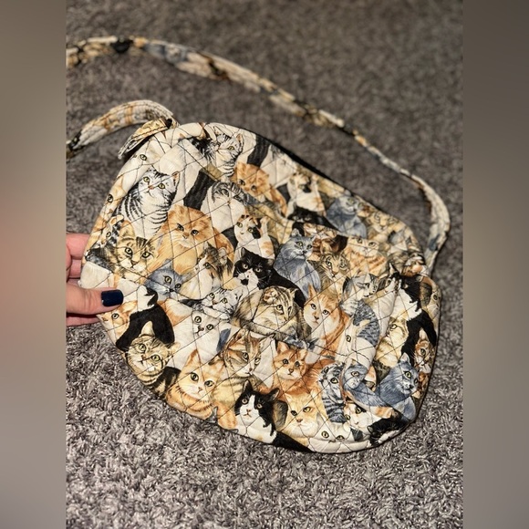 Vintage Larenda Stitched Kitty Cat Quilted Crossbody Handbag - Picture 3 of 13